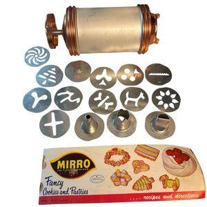 Vintage Mirro Aluminum Cookie Press & Accessories